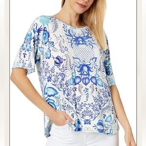 NWT Johnny Was Farrow Oversized Cropped Tee. Size XL